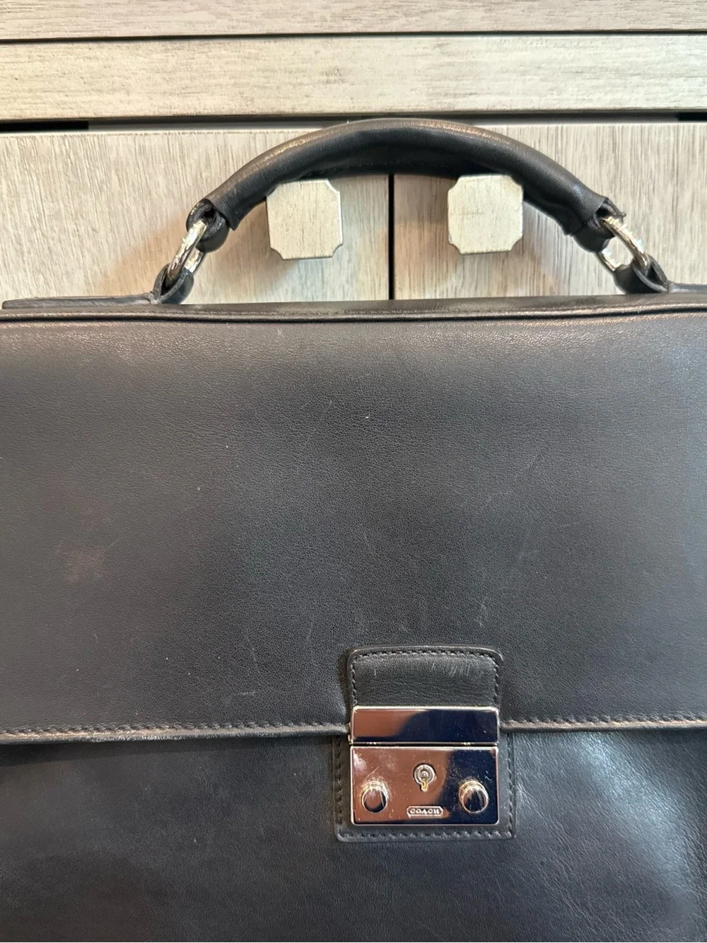 Coach Leather Briefcase Lexington Black Style K1E-5334 Vintage